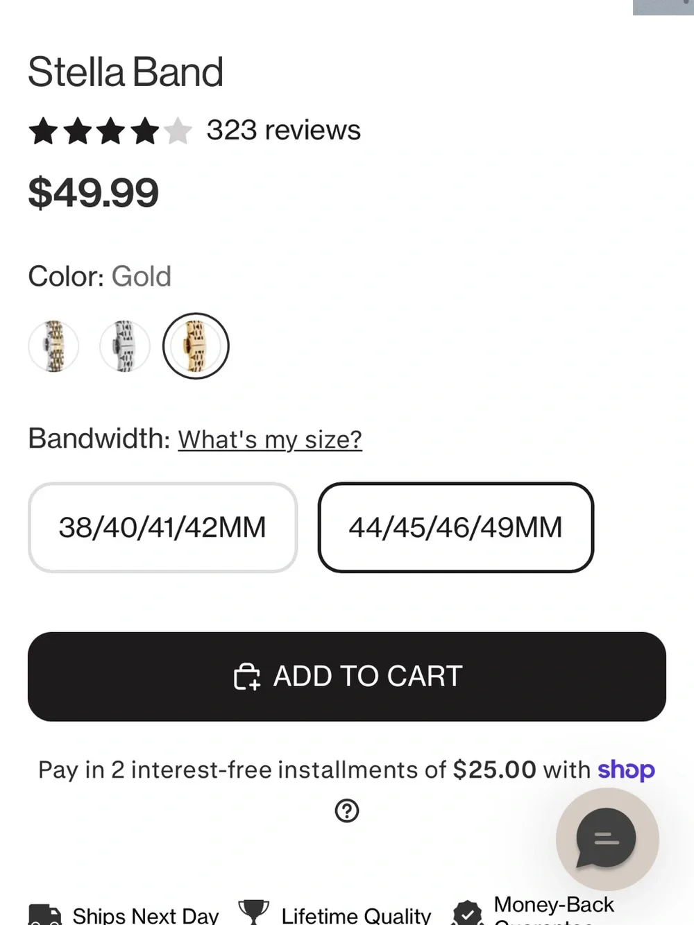 Stella Band Gold Metal Link Apple Watch Band